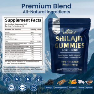 Alternative view of PANWELL Shilajit Gummies with Ashwagandha, Seamoss & Turmeric | Zero Sugar Energy, Cortisol Balance, Sleep, Immune & Overall Health Support – for Men & Women 90 Gummies